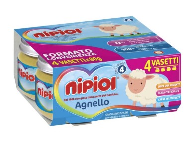 NIPIOL - OMOGENIZZATO DI CARNE , AGNELLO 4+ MESI ( 4X80 GR )
